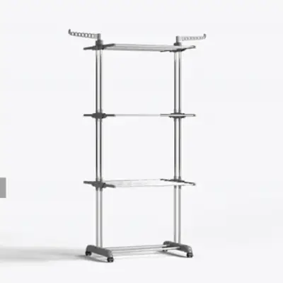 6-Tier Foldable Clothes Drying Rack with Wheels © Ⓢ