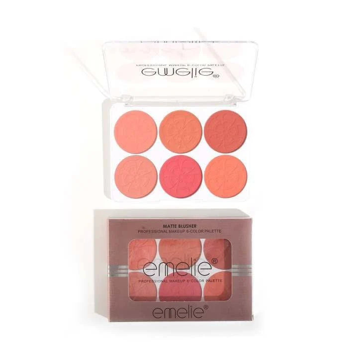 Emelie Cosmetics - Matte Blusher 6 Color Pallete